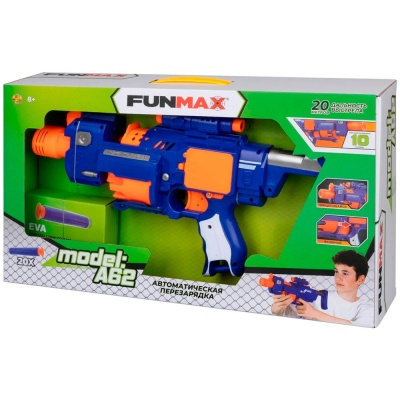 Бластер Funmax A62 электрический 20 снарядов с присосками 1toy Т24246 4