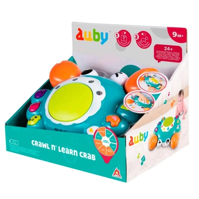 Игрушка Ползающий краб 2 в 1 интерактивная Auby 41084