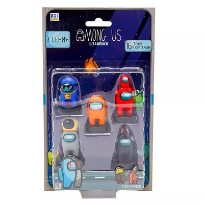 Набор фигурок-штампиков Among Us 3 серия 5 штук Among Us AU5340D 4