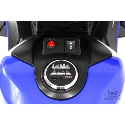 Детский электромотоцикл RiverToys М777БХ синий 04