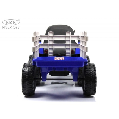 Детский электромобиль Трактор RiverToys H444HH синий