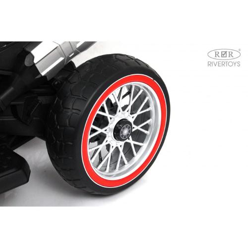 Детский электромотоцикл RiverToys М111БХ красный фото 13