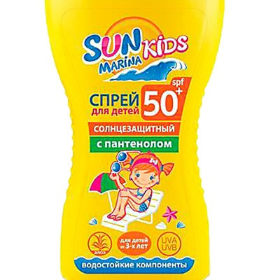 Спрей солнцезащитный для детей spf-50 Sun Marina Kids 150 мл Биокон 2