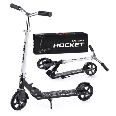 Самокат двухколёсный Rocket R0092.BK чёрно-белый