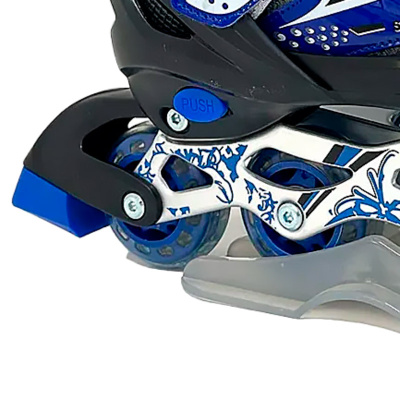 Ролики раздвижные размер 38-41 со светом Dvizhok 141V-670-6 черно синие 2