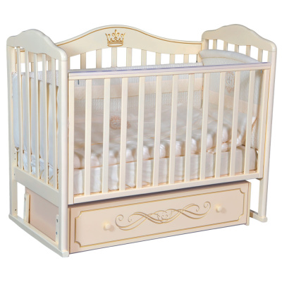 Кровать детская Алита 77 с универсальным маятником Антел слоновая кость