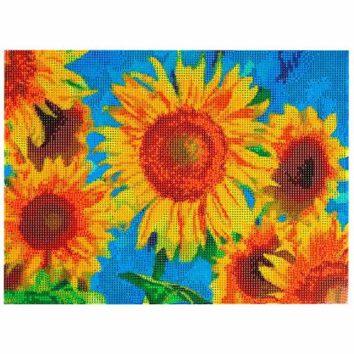 Алмазная мозаика Подсолнухи 30х40 см полное заполнение MultiArt AM30X40-MULTI51 фото 2
