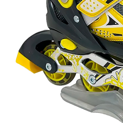 Ролики раздвижные размер 34-37 со светом Dvizhok 141V-670-2 черно желтые 2