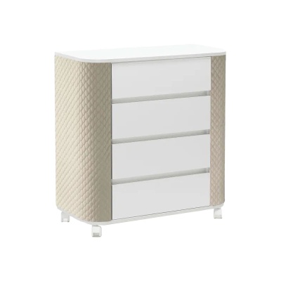 Комод пеленальный Милана Фаворит Островок Уюта ОУ56К/Б капучино(велюр)/белый 03