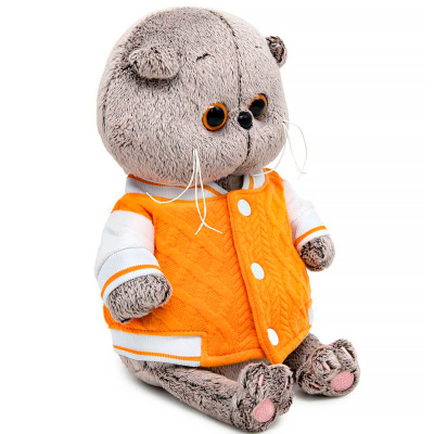 Мягкая игрушка Кот Басик Baby в бомбере на кнопках Budi Basa BB-154 2