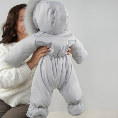 Комбинезон зимний Дивини-1 KinderLitto 885(Зима-Д1)-54 светло-серый 05