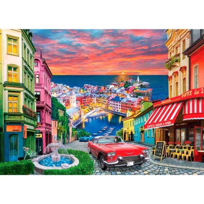 Алмазная мозаика Итальянский город блестящая с полным заполнением 40 х 50 см Рыжий кот НД-8621 1