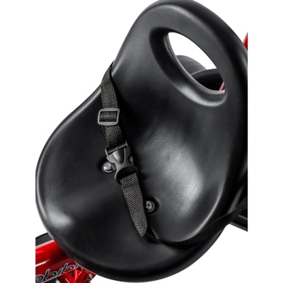 Велосипед трёхколесный с ручкой Плутон для малышей Рыжий кот ВЛ-0615 красный 4