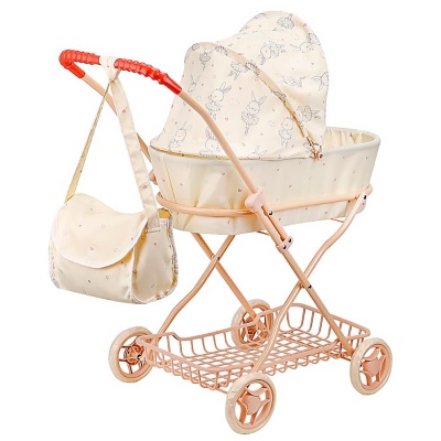 Коляска для кукол с сумкой и корзинкой Рыжий кот 9325-NF 11