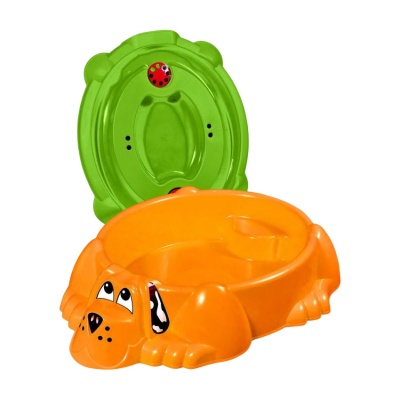 Песочница Собачка Sheffilton Kids П-376 оранжевый-зелёный 02