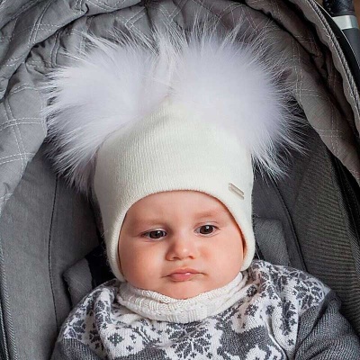 Шапка с 2 помпонами на завязках Наследникъ НВ5005-ЭК 3