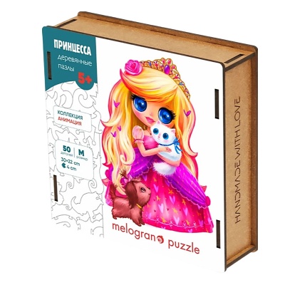 Деревянный пазл Collection Animation Принцесса 50 деталей Melograno MPZCA56-M 02
