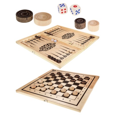 Набор 3 в 1 нарды шашки шахматы Рыжий кот ИН-7510