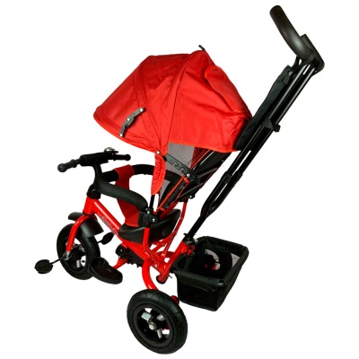 Велосипед трёхколесный Комета с ручкой Рыжий кот ВЛ-0874 красный 2