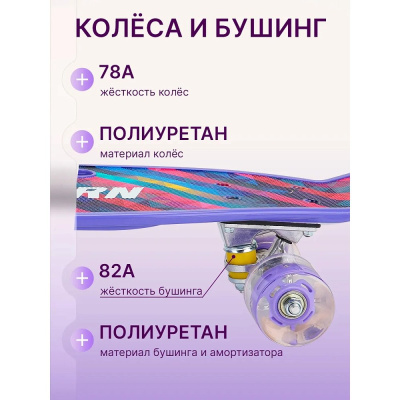 Скейтборд-пенниборд U-Turn Калейдоскоп СКБ-3406 фиолетовый 04
