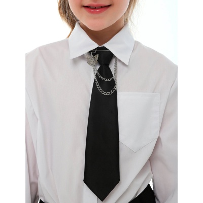 Рубашка школьная для девочки Синяя Мода W1515B-G39 белая 5