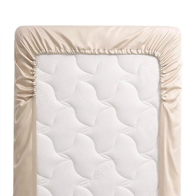 Простыня трикотажная на резинке для детской кроватки Однотон бежевый Lappetti 9006/4п 2