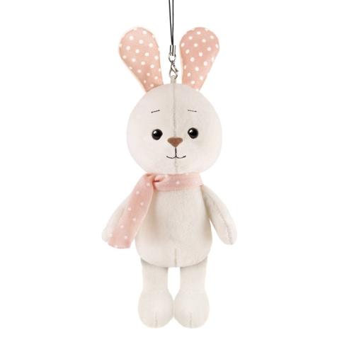 Мягкая игрушка Кролик белый с цветными ушками 13см Maxitoys MT-MRT02221-1-13