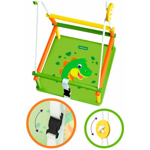 Качели деревянные Комета с рисунком Дино Moby Kids 962264 фото 2