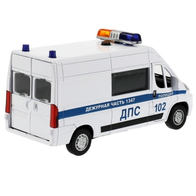 Машинка металлическая Citroen Jumper Полиция Технопарк JUMPER-14SLPOL-WH 02