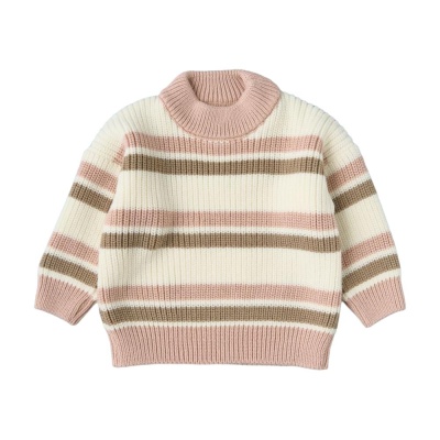 Джемпер оверсайз Полоски Маленькая звезда 004477 (ЧЗ-нк) кремово-розовый 01