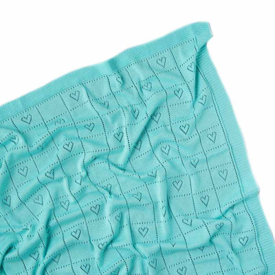 Плед вязаный My Love Маленькая звезда 0501 бирюз