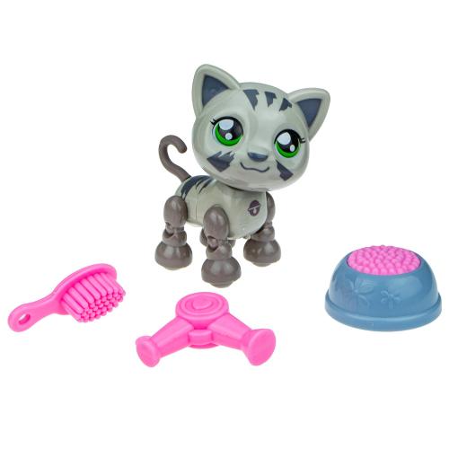 Интерактивная игрушка Robo Pets Милашка котенок серый 1toy Т16979 фото 3