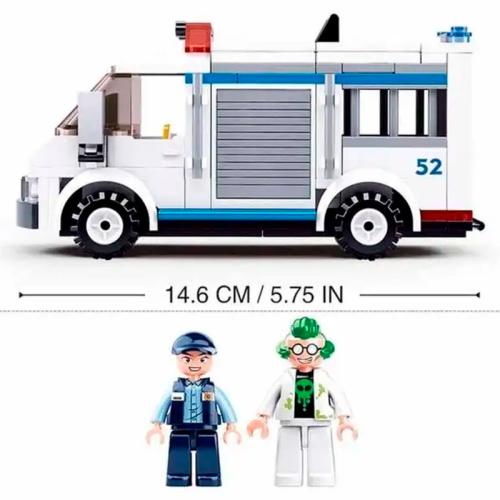 Конструктор Полиция Погоня на бронеавтобусе 117 деталей 3 фигурки Sluban M38-B0652 фото 3