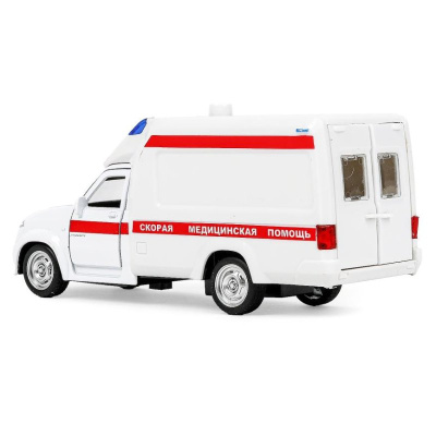 Машинка металлическая УАЗ Профи Скорая помощь Технопарк PROFI-14SLAMB-WH (72) 04