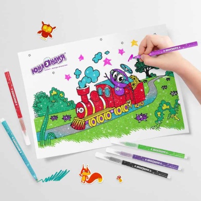 Фломастеры с блестками 12 цв Юный волшебник Юнландия 151650 4