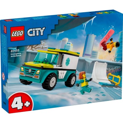 Конструктор Lego City 60403 Скорая помощь и Сноубордист 4