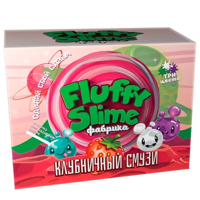Флаффи слайм фабрика Клубничный смузи 3 слайма 3 цвета Висма 868 1