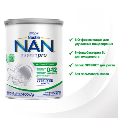 Cухая кисломолочная смесь Nan Expert Pro  0-12 месяцев 400 г Nestle