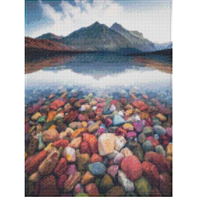 Алмазная мозаика Прозрачное озеро 30х40 см полное заполнение Рыжий кот АЛМ-0060