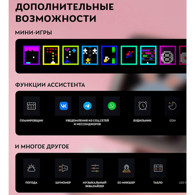 Портативная колонка Ditoo 5M с микрофоном Divoom 90100058250 розовая