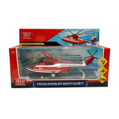 Игрушка металлическая Вертолет пожарный Технопарк COPTER-20SLFIR-RDWH
