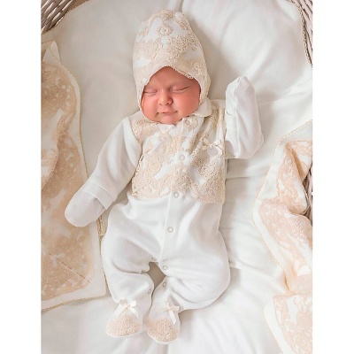 Комплект Рококо для девочки и мальчика 2 предмета Наследникъ 01086-02002-054 экрю 2