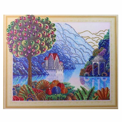 Алмазная мозаика на подрамнике 40х50 см Красивый пейзаж Рыжий Кот HZ041