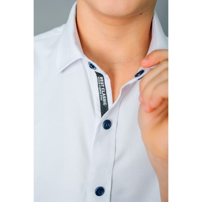 Рубашка школьная с коротким рукавом для мальчика Deloras С71752S белая 5