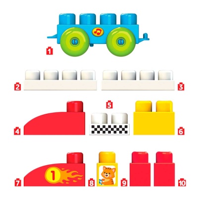 Конструктор для малышей Talky Blocks кнопочка Гоночная машинка Азбукварик 2
