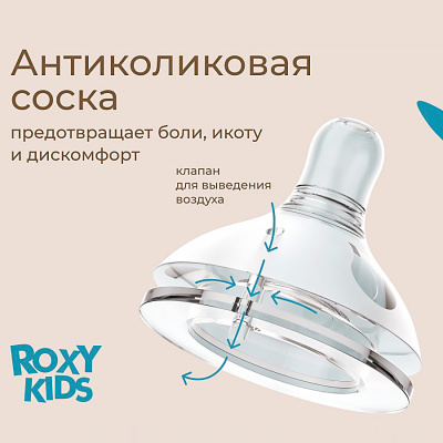 Бутылочка для кормления 260 мл от 6 месяцев Roxy-Kids RBTL-003-BGR 5
