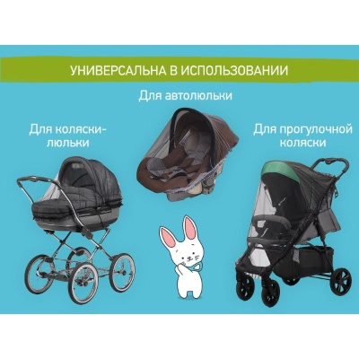 Москитная сетка для колясок универсальная Roxy Kids RMN-003 чёрный 05