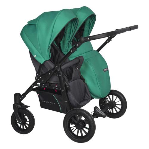 Коляска для двойни 2 в 1 Riko Basic Saxo 01 бирюзовый-чёрный фото 2