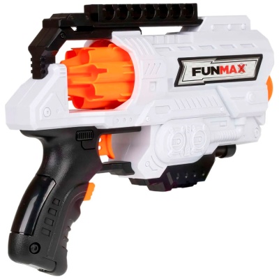 Бластер FunMax А51 электрический с барабаном 6 выстрелов 16 снарядов 1TOY Т24241 2