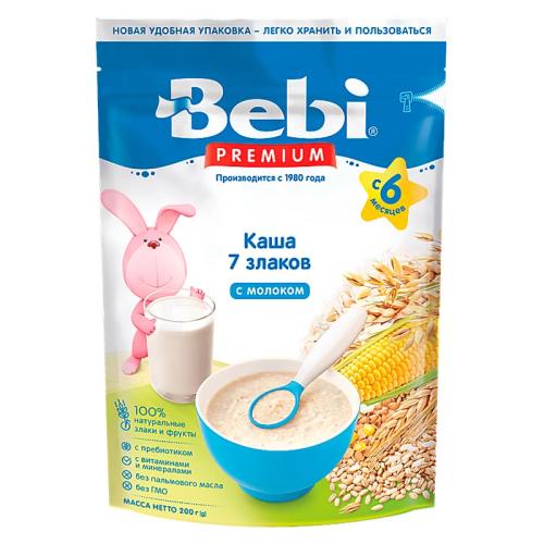 Каша 7 злаков с молоком 200 грамм Bebi Premium 87043